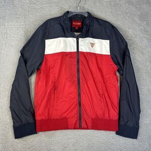 Vintage Guess Los Angeles Track Jacket Mens Large‎ Red White Blue USA 90s Y2K